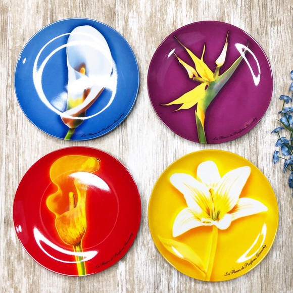 Givenchy Other - {GIVENCHY} Four Floral Collectable Dessert Plates
